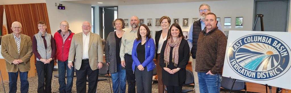 Senator Cantwell Standing in an East Columbia Irrigation District Office Room with Members of East Columbia Basin's Irrigation District